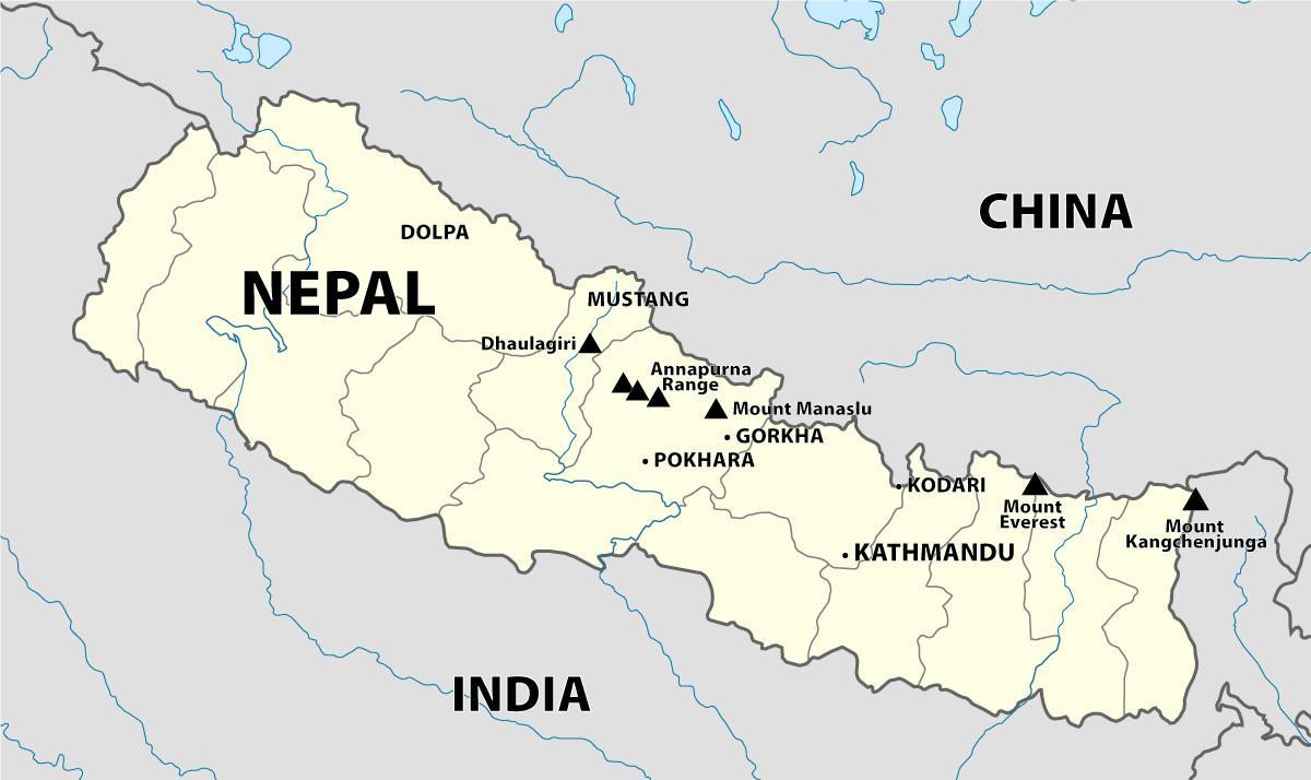 Harta e nepalit himalajet