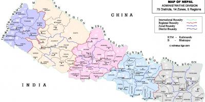 Nepal hartë politike me rrethe