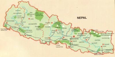 Nepal hartën turistike të lirë