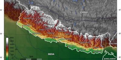 Harta e satelitore nepal