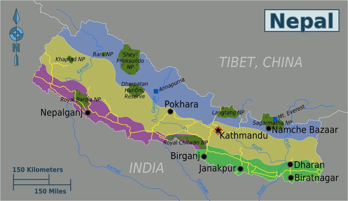 e hartave gjeografike e nepalit