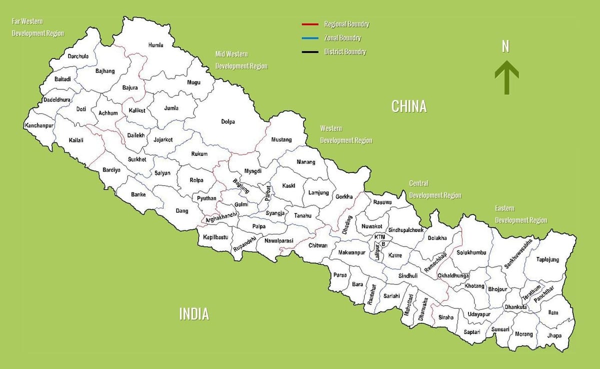 nepal tërheqjet turistike harta