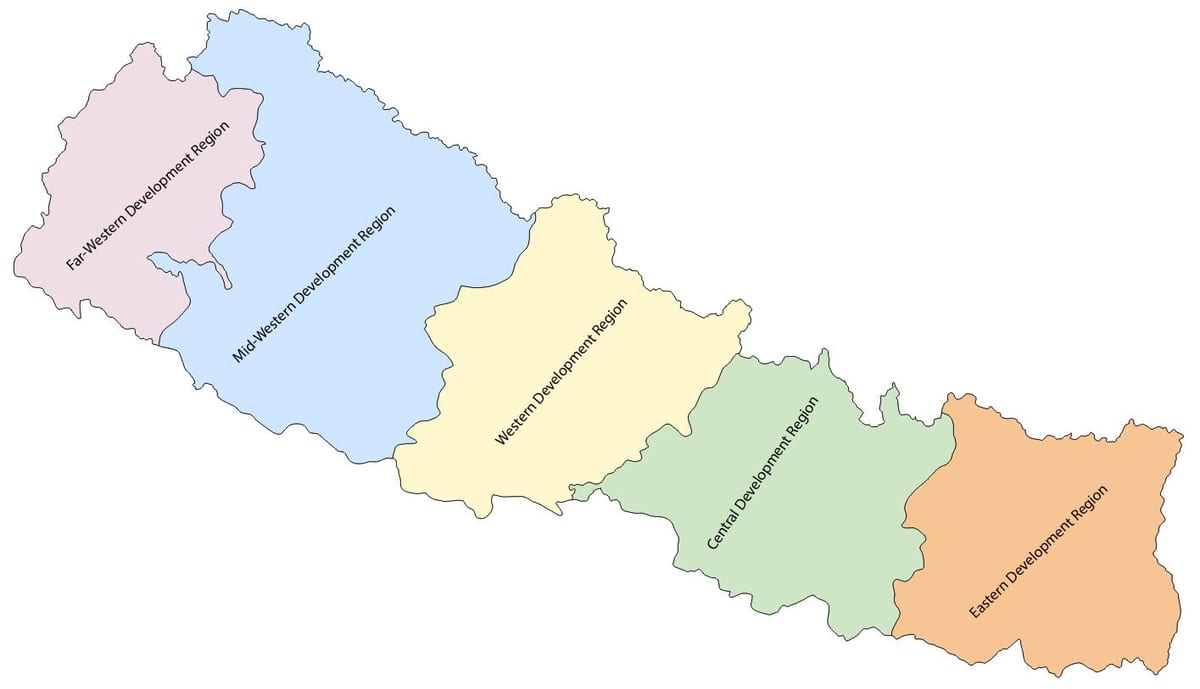harta e nepalit me zhvillimin e rajonit
