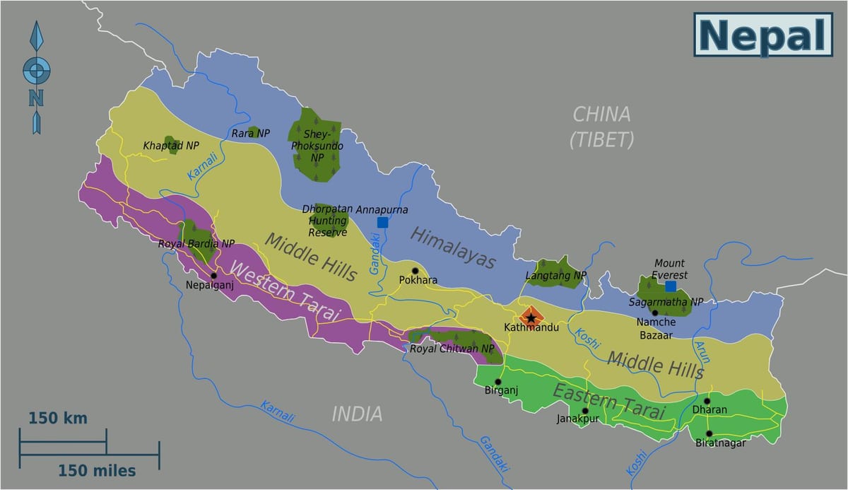 Hartën origjinale nepal