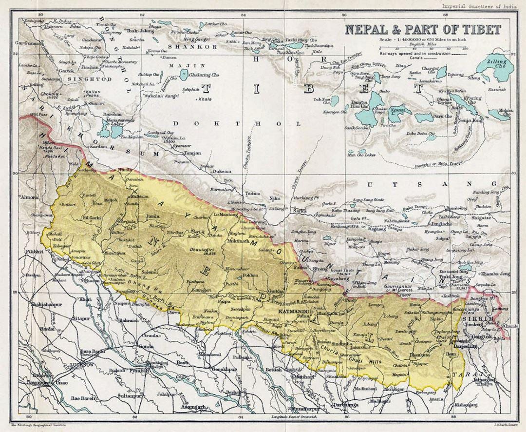 nepal hartë të vjetër