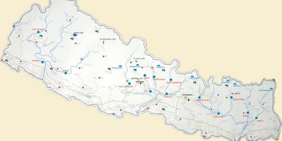 Harta e nepalit me liqene