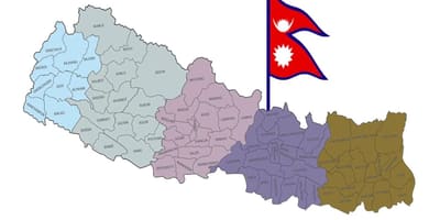 Harta e nepalit me flamurin