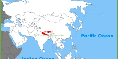 Nepal në azi hartë