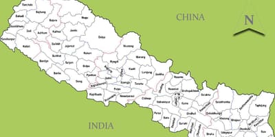 Nepal hartë me qytetet