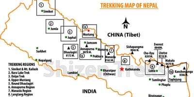 Nepal udhëtim hartë